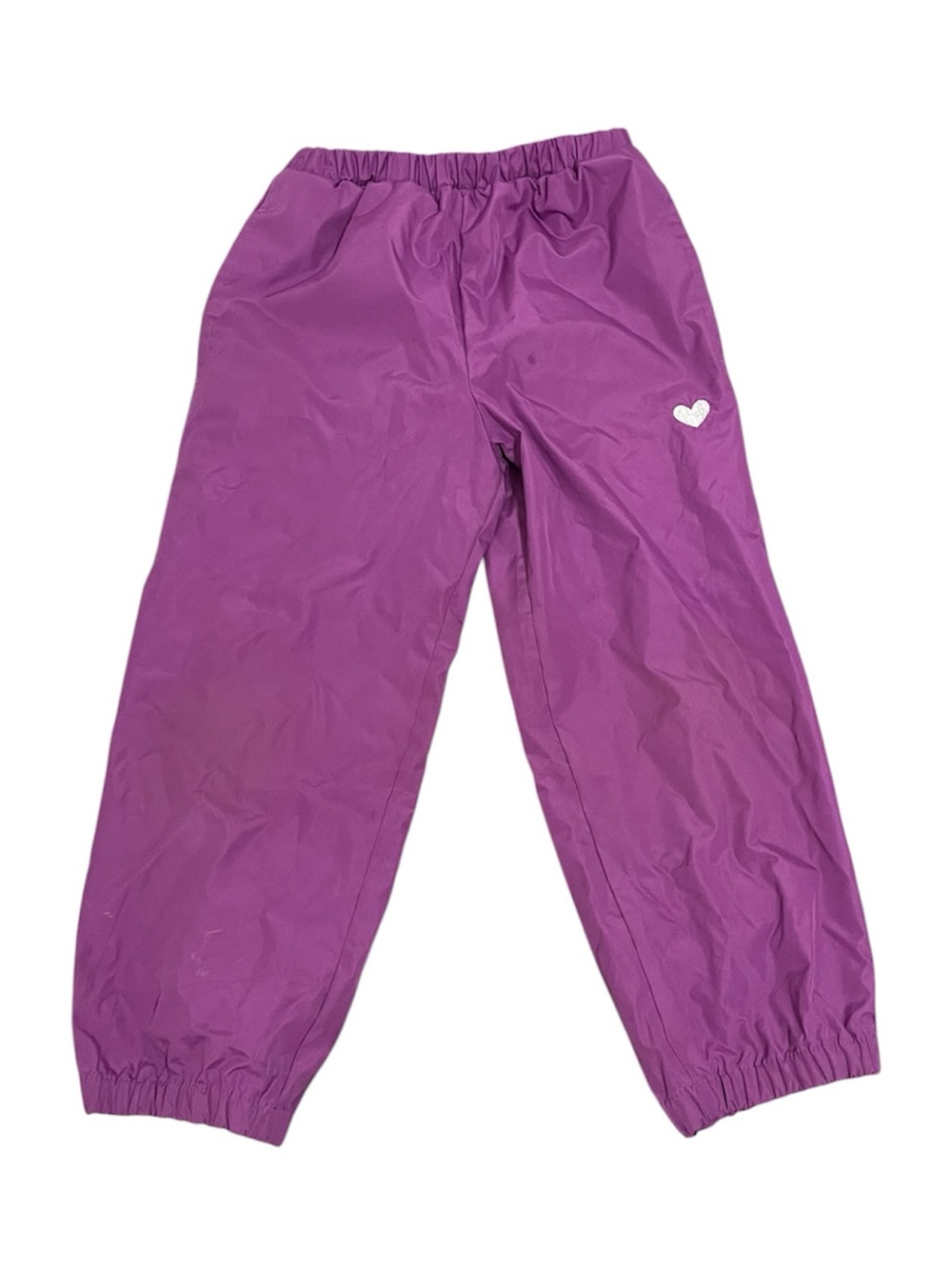 🩵2/$20 — Osh Kosh Purple Girls' Rain Pants with White Heart 5T